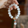105Natural white crystal four leaf clover cat eye stone bracelet with beaded beads for women's light luxury and high-end feel bracelet