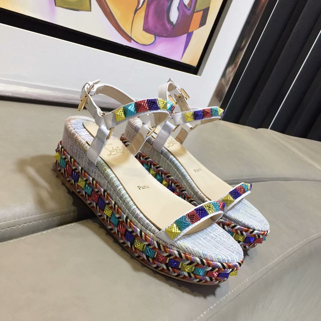 J4A55Z Popular leather High heels 6cm