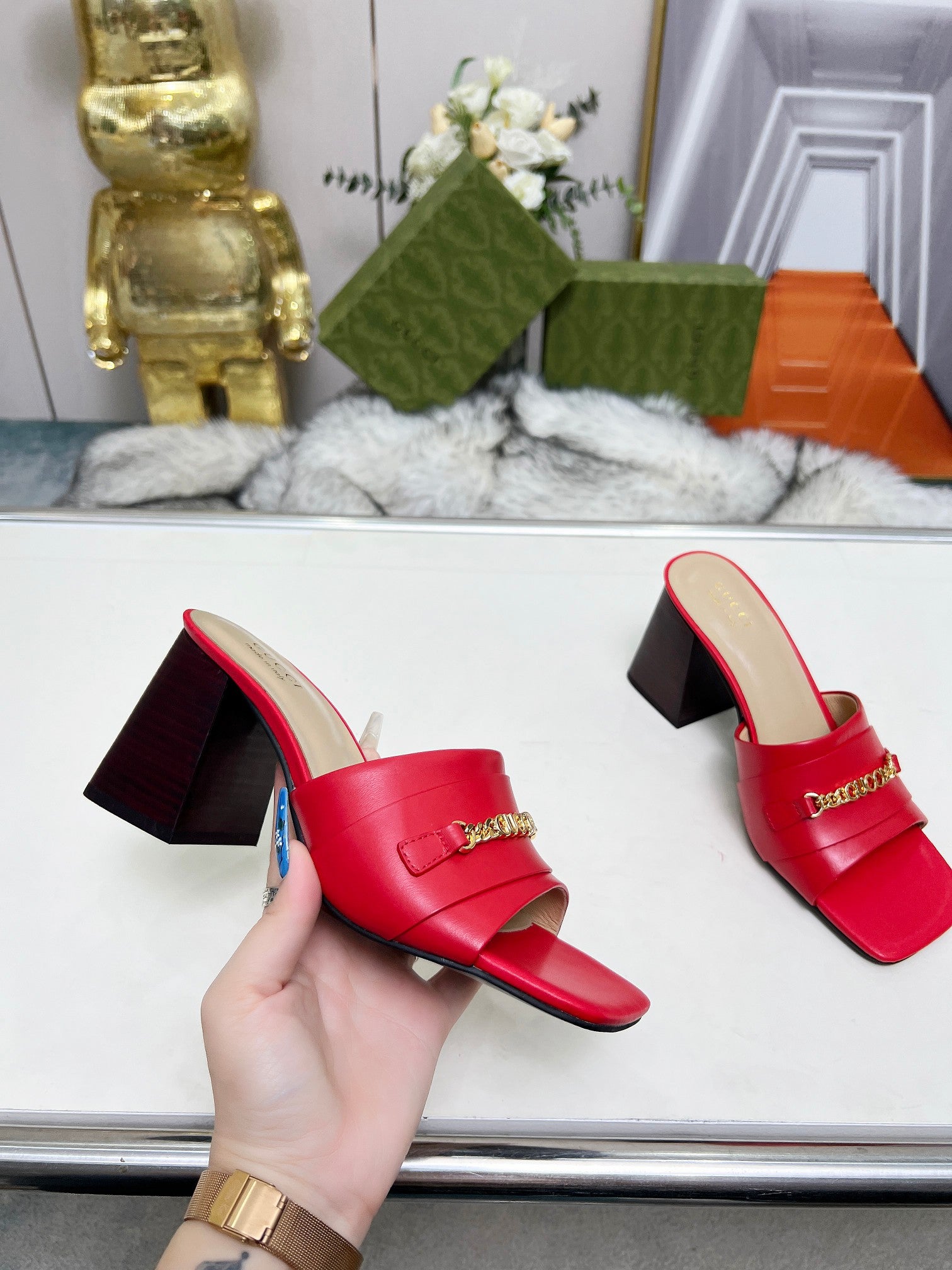 275NB11Z  Popular leather High heels