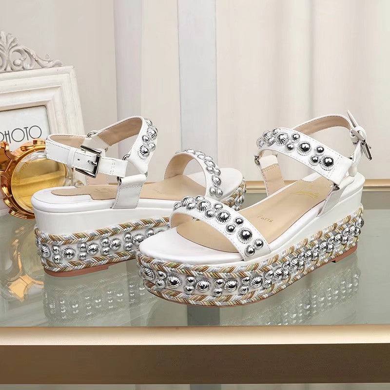 J4A49Z Popular leather High heels 6.5cm