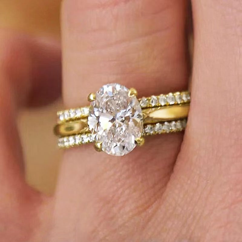P5ZA3J Popular Moissanite Jewelry Wedding Diamond Ring