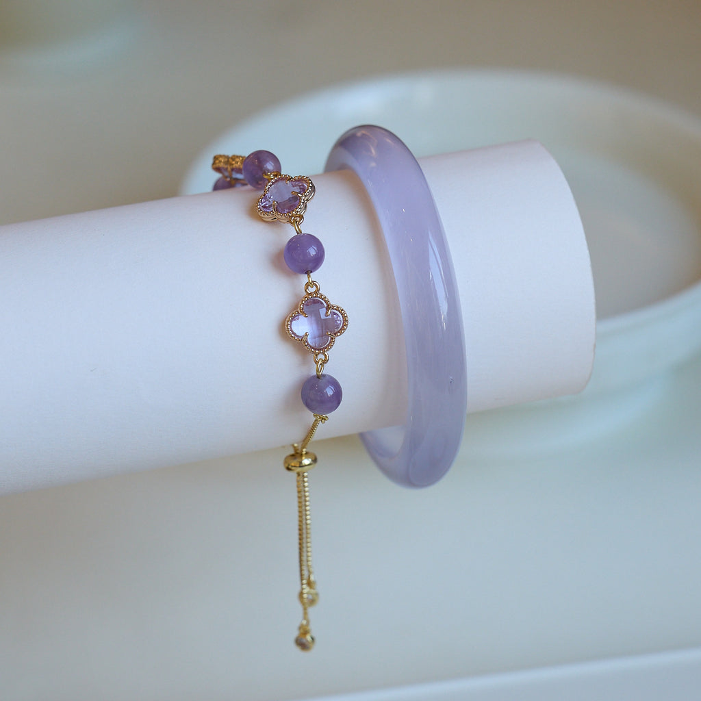 Natural White Crystal Bracelet Beads for Women in the Year of the Horse