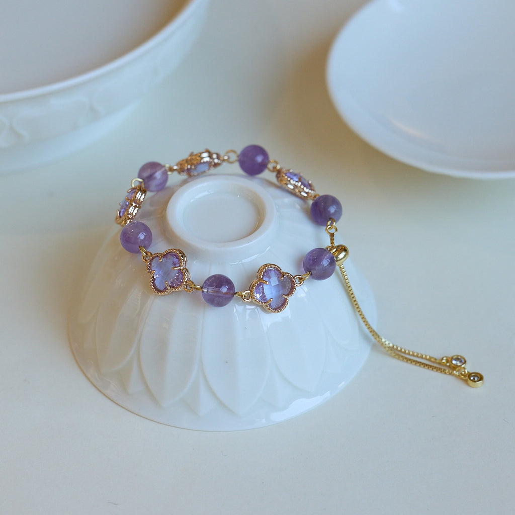Natural White Crystal Bracelet Beads for Women in the Year of the Horse