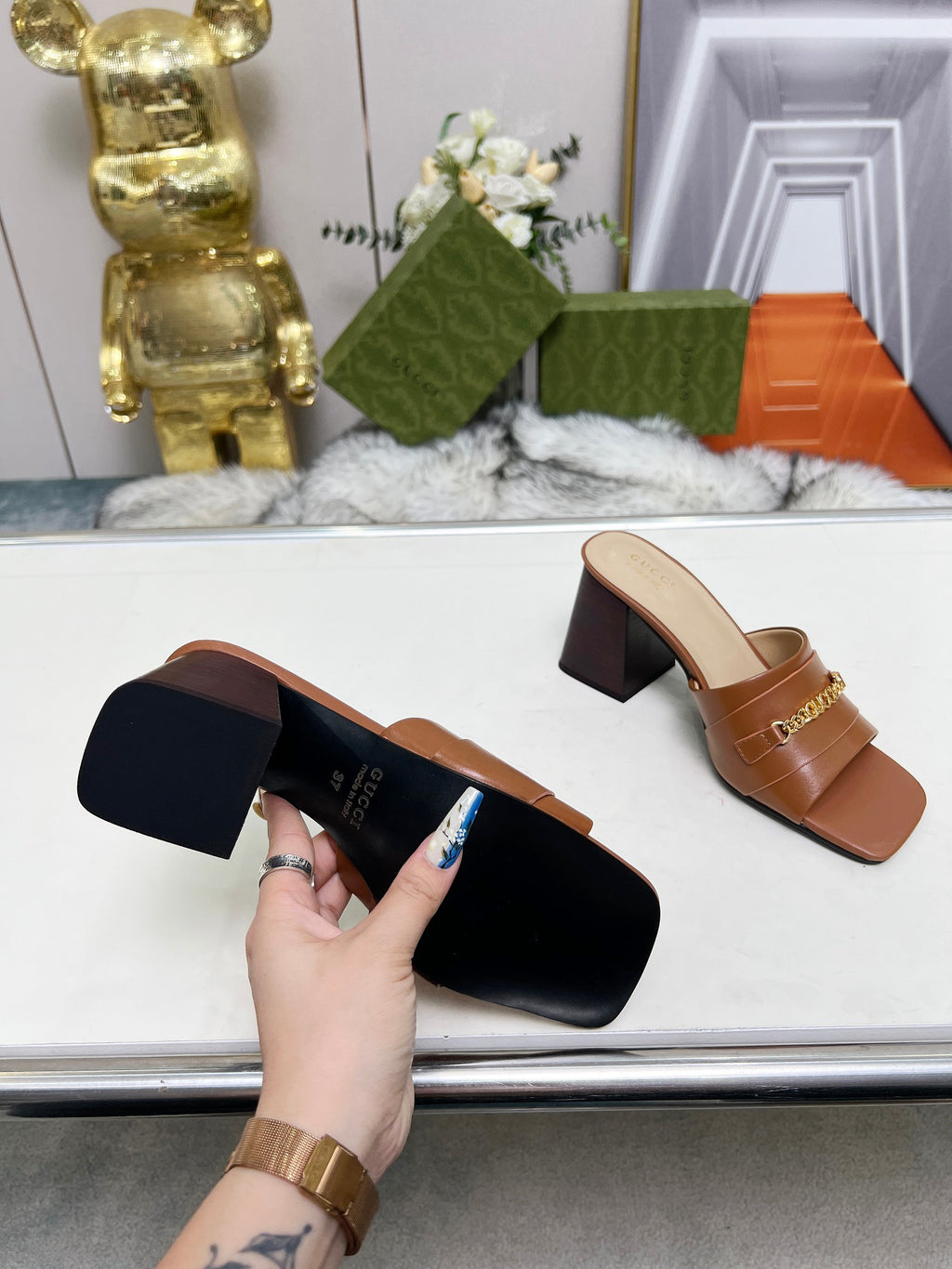 275NB11Z  Popular leather High heels