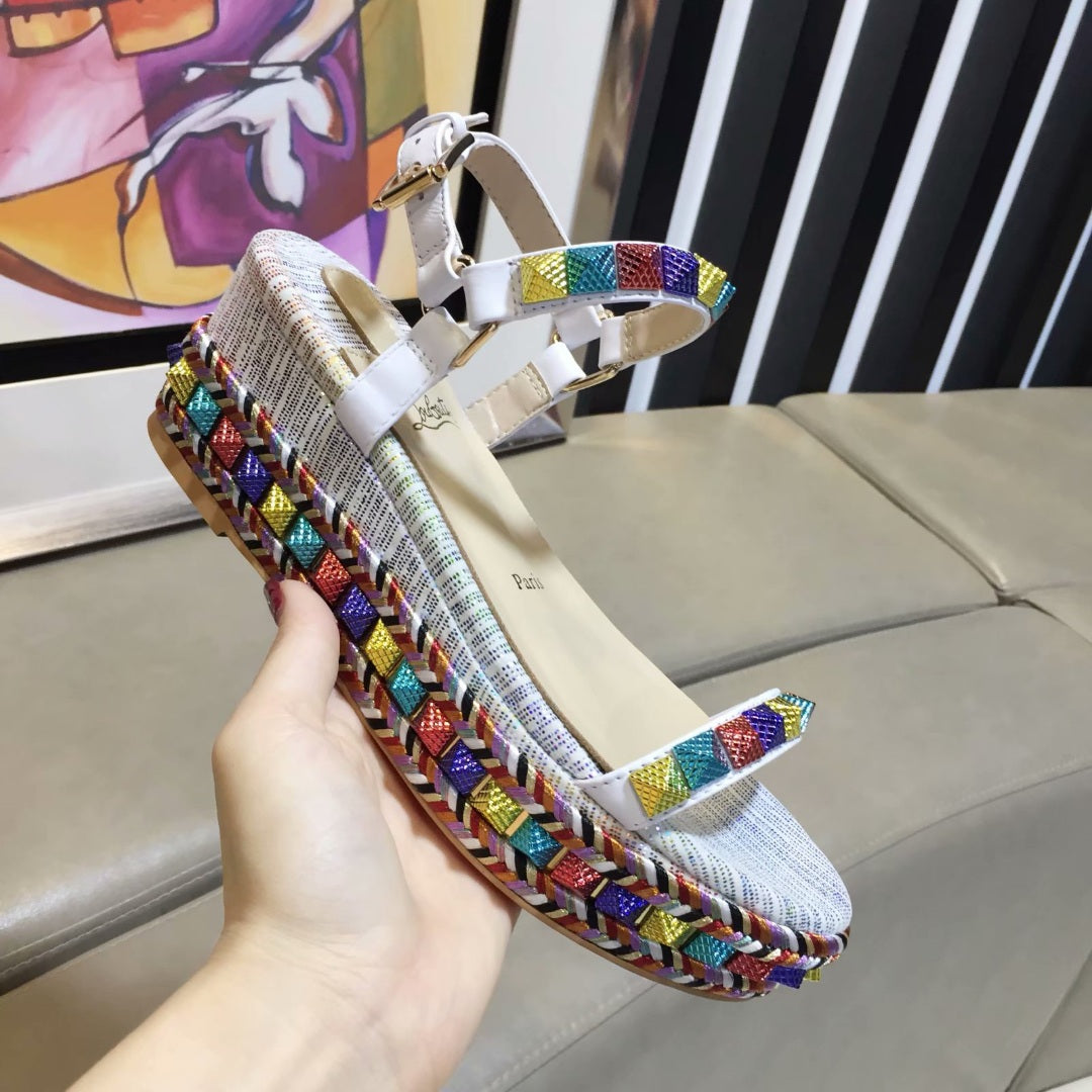 J4A55Z Popular leather High heels 6cm