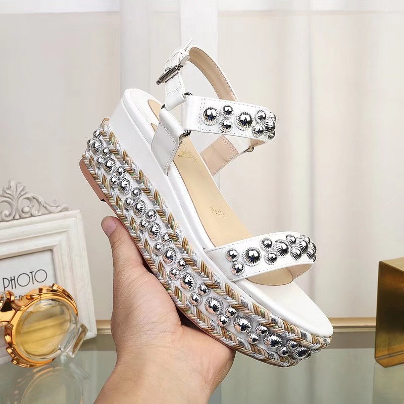 J4A49Z Popular leather High heels 6.5cm