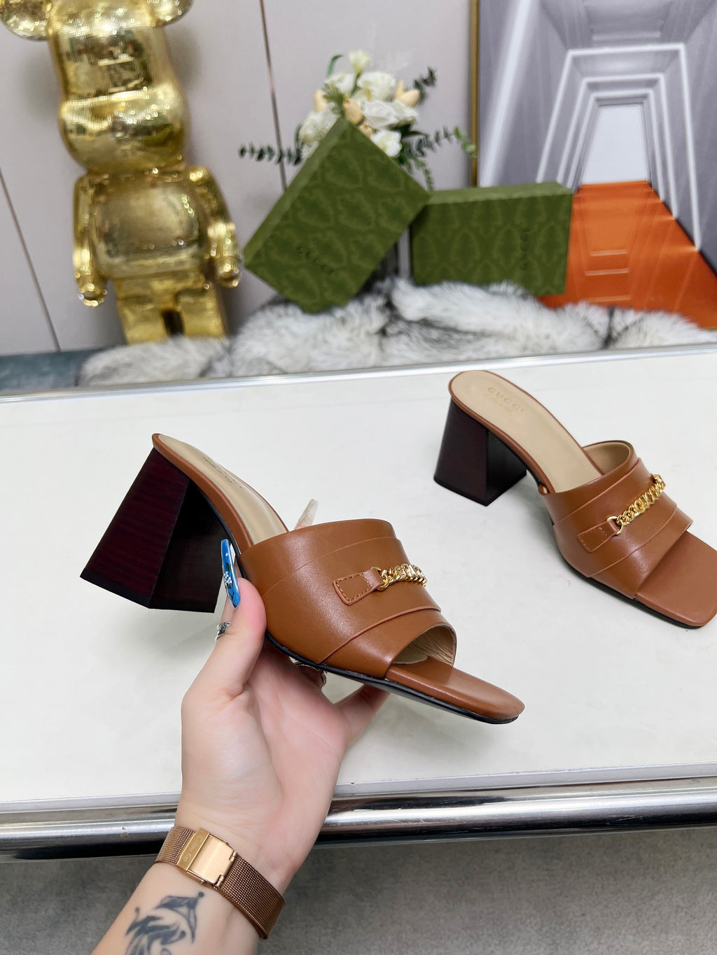 275NB11Z  Popular leather High heels