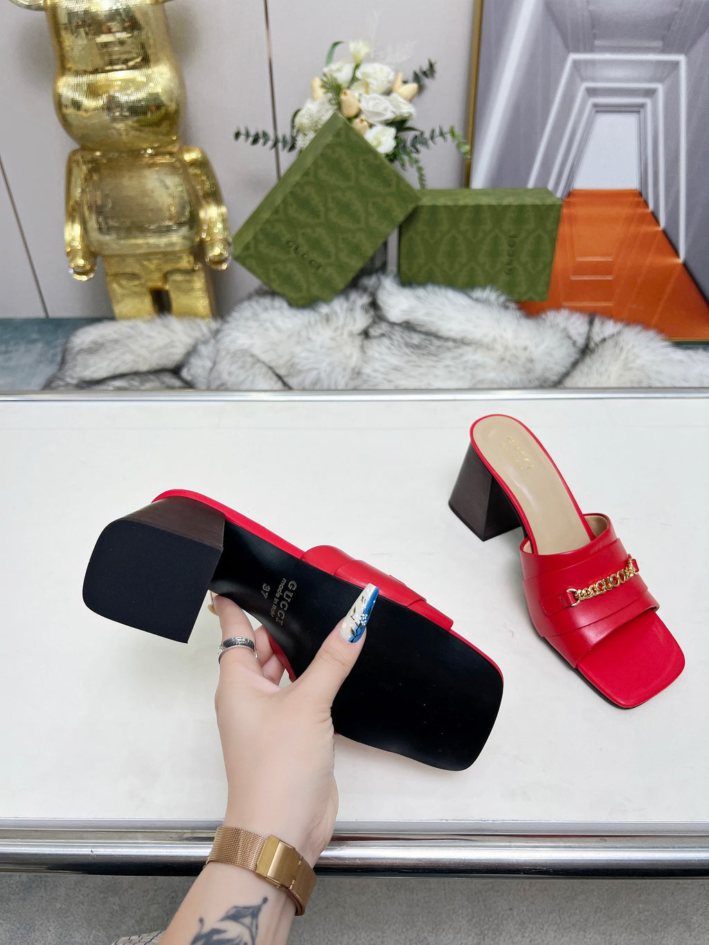 275NB11Z  Popular leather High heels
