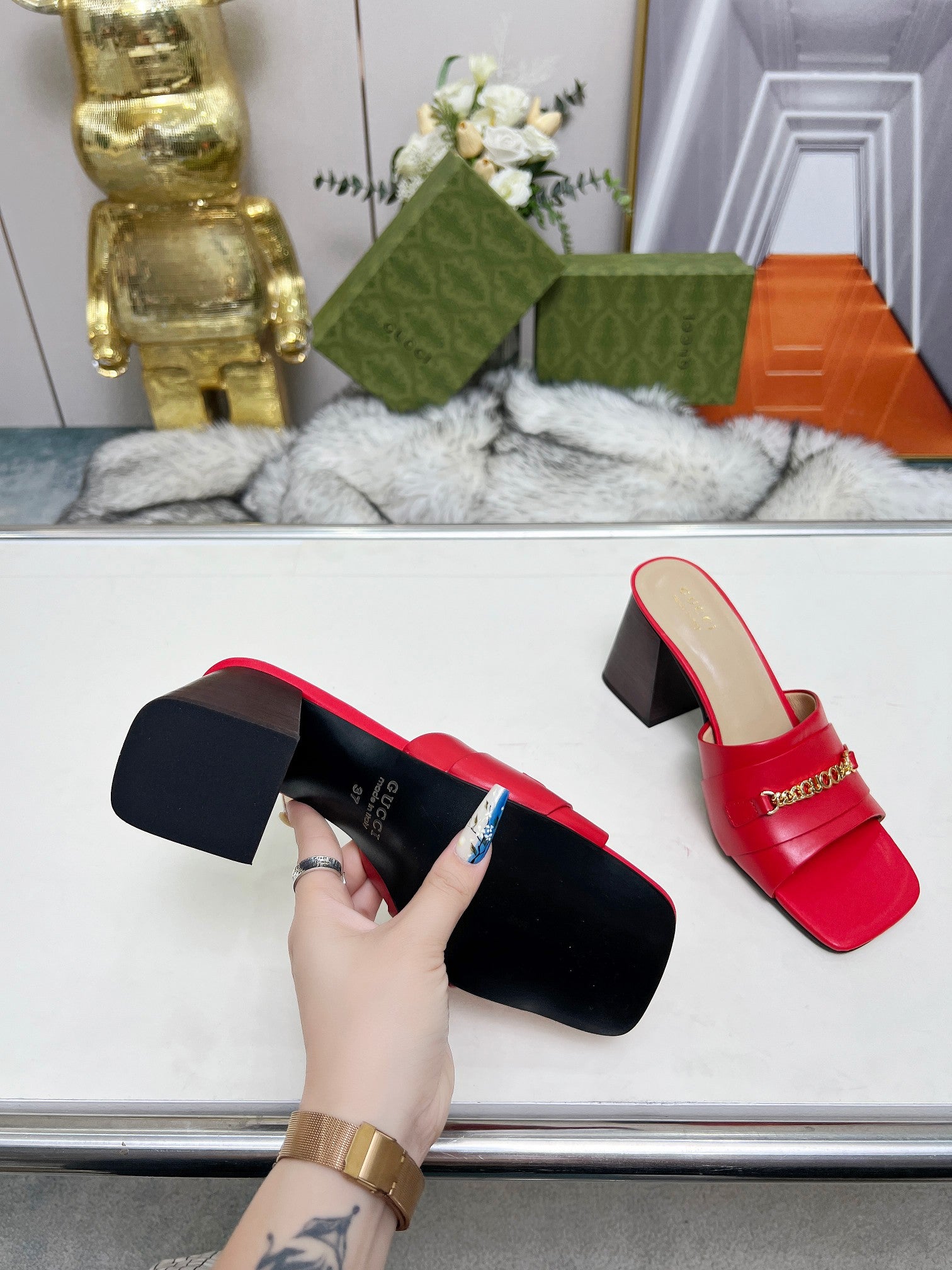 275NB11Z  Popular leather High heels