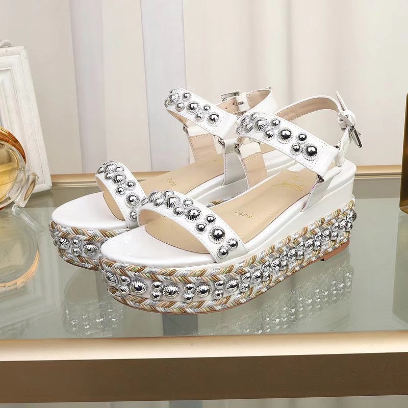 J4A49Z Popular leather High heels 6.5cm