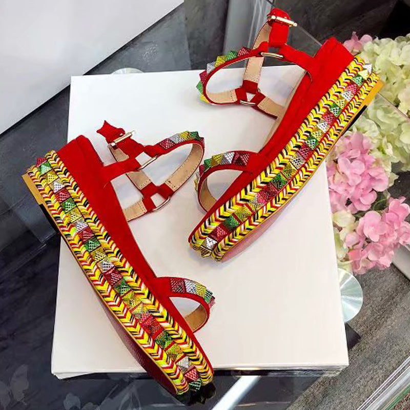 J4A57Z Popular leather High heels 6cm