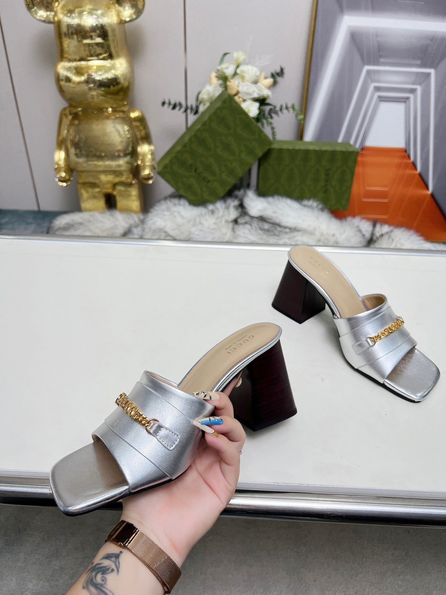 275NB11Z  Popular leather High heels