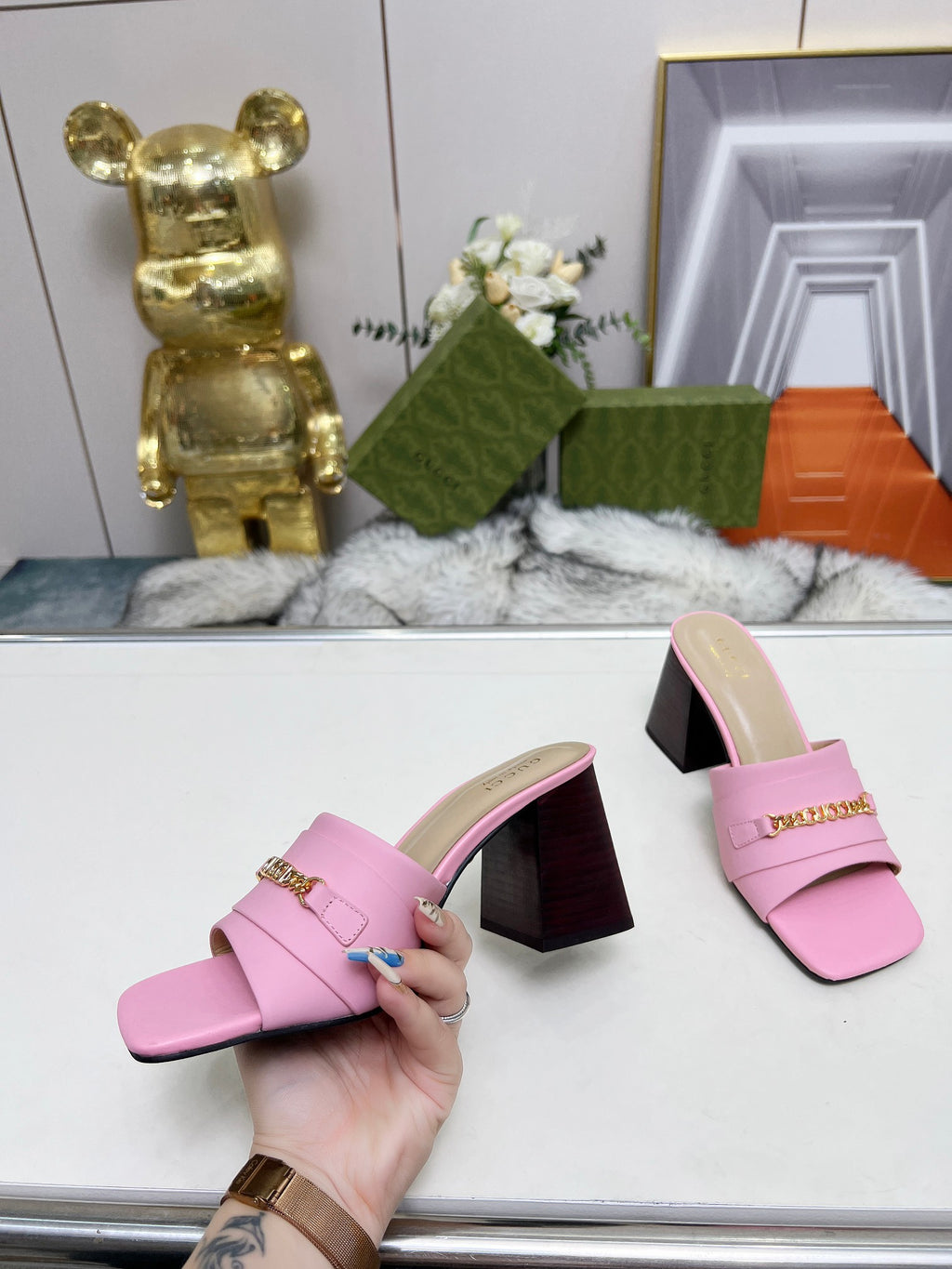 275NB11Z  Popular leather High heels