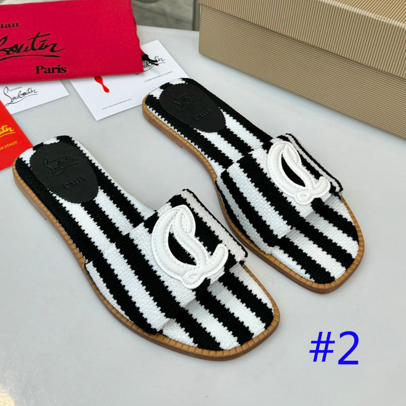 JXA10Z Popular leather + knitted sandals