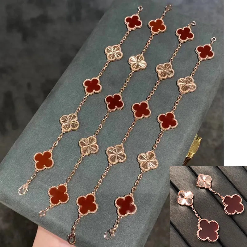 5XVA190K  Popular  6 flowers bracelets+2 flowers earrings