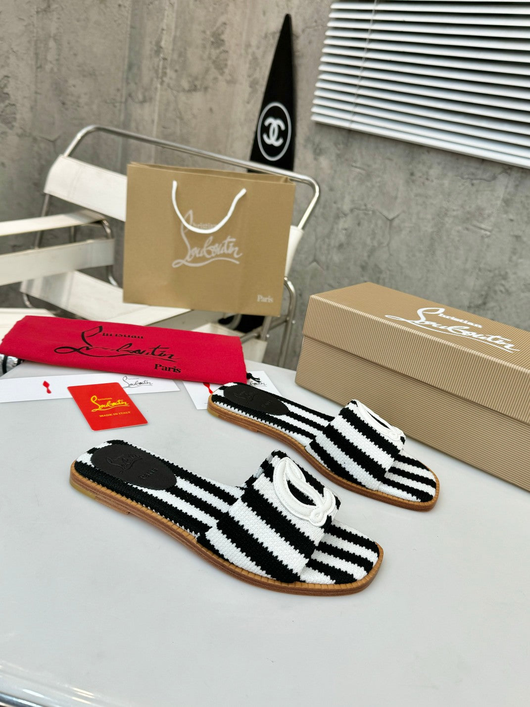JXA10Z Popular leather + knitted sandals