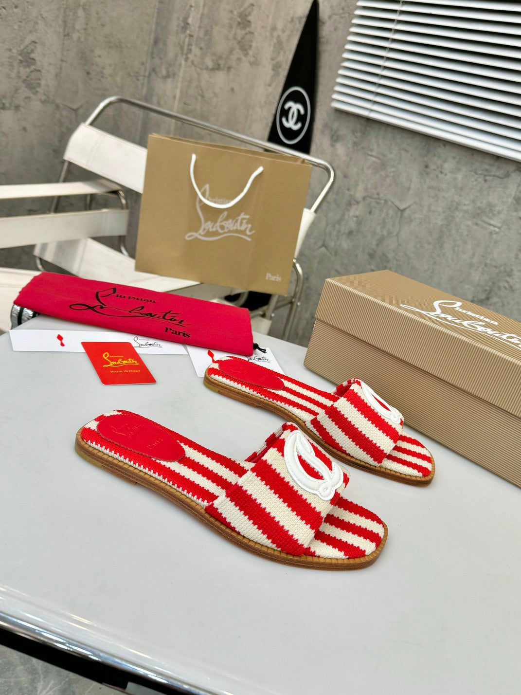 JXA10Z Popular leather + knitted sandals