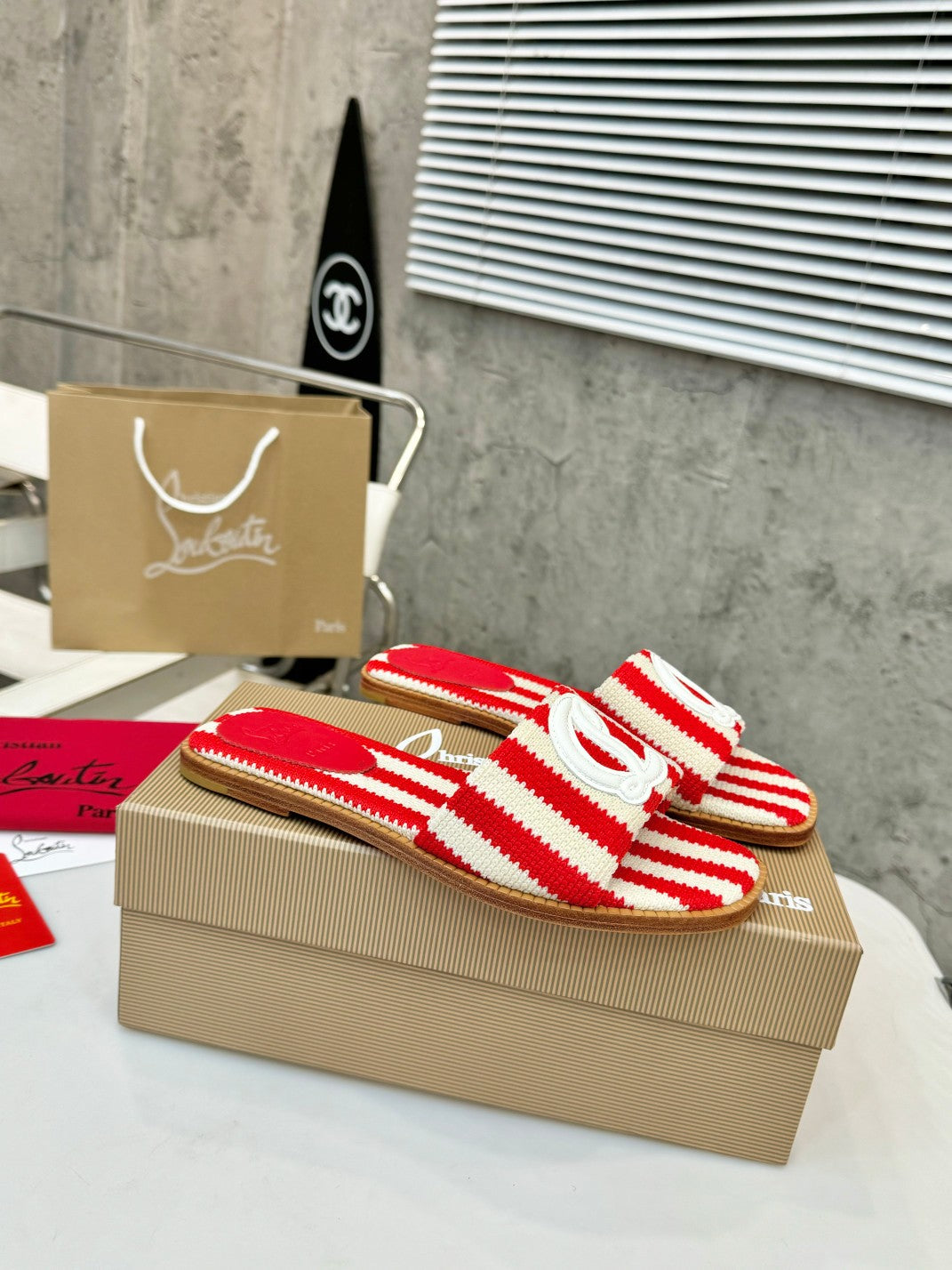 JXA10Z Popular leather + knitted sandals