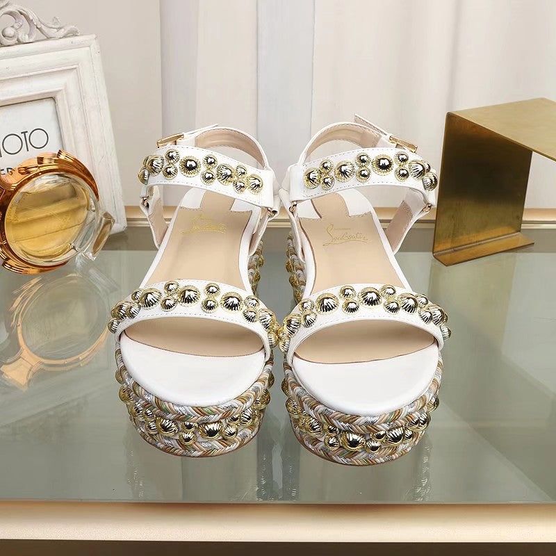 J4A49Z Popular leather High heels 6.5cm