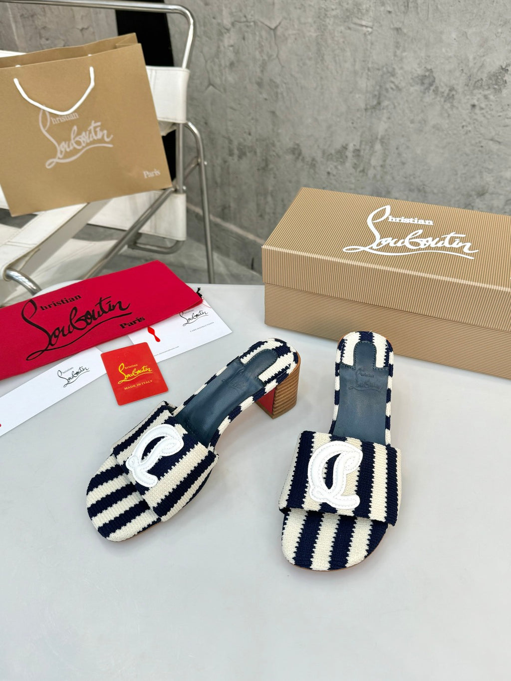 JXA9Z Popular leather + knitted heels
