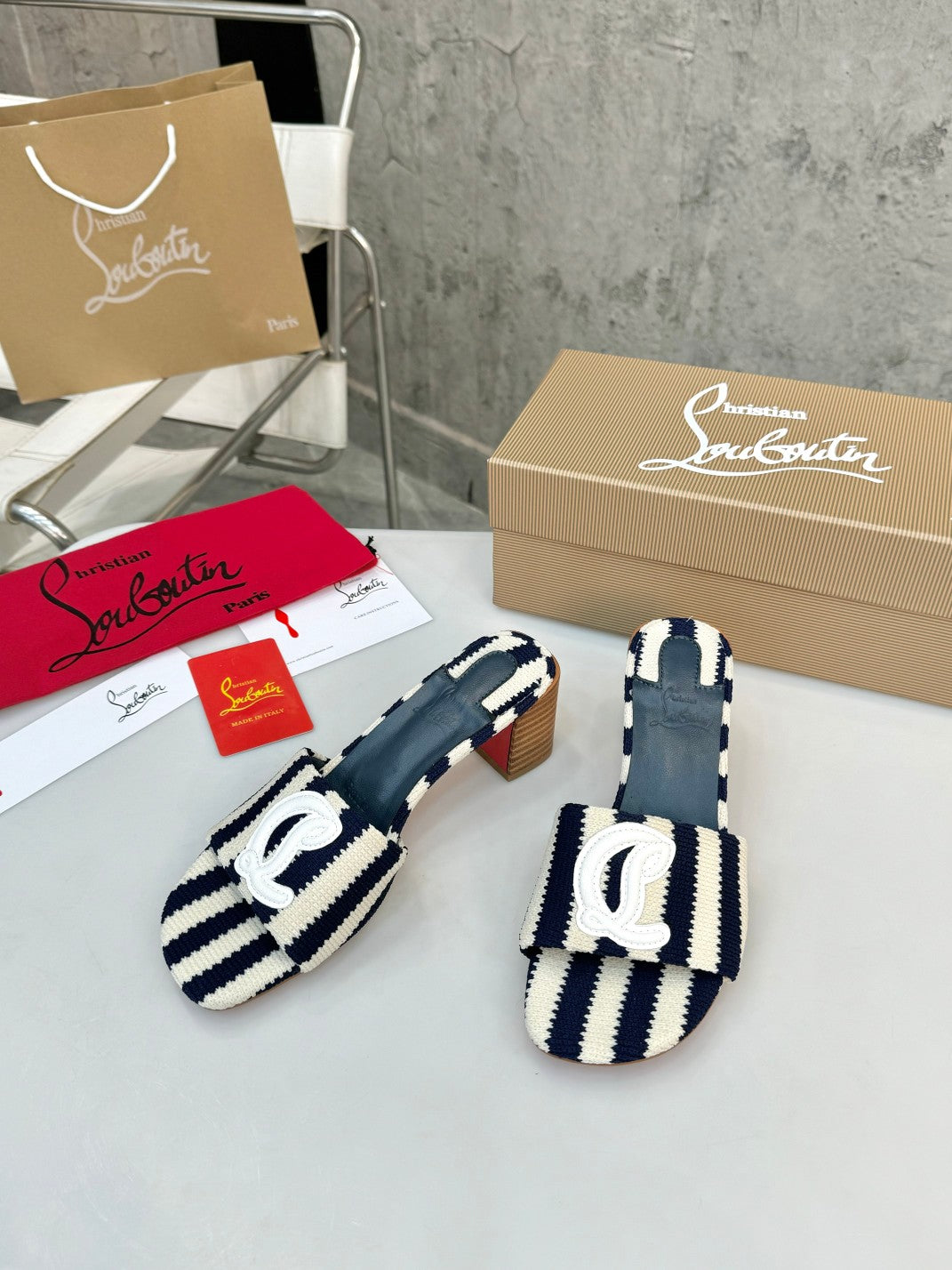 JXA9Z Popular leather + knitted heels