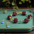 147Natural Garnet Simple Women's Garnet Bracelet Paired with Tianhe Stone Cloisonn é Accessories Bracelet