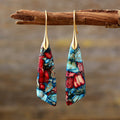 26Bohemian Emperor Stone Geometric Pendant Earrings Earrings European and American Popular Natural Stone Jewelry