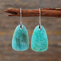 Modern high-end Tianhe stone pendant earrings with elegant geometric shapes