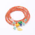 98Natural Three Circle Full Meat South Red Bracelet Beaded Women's Hanging Honey Wax Shape Pendant Multi Circle Handstring Jewelry