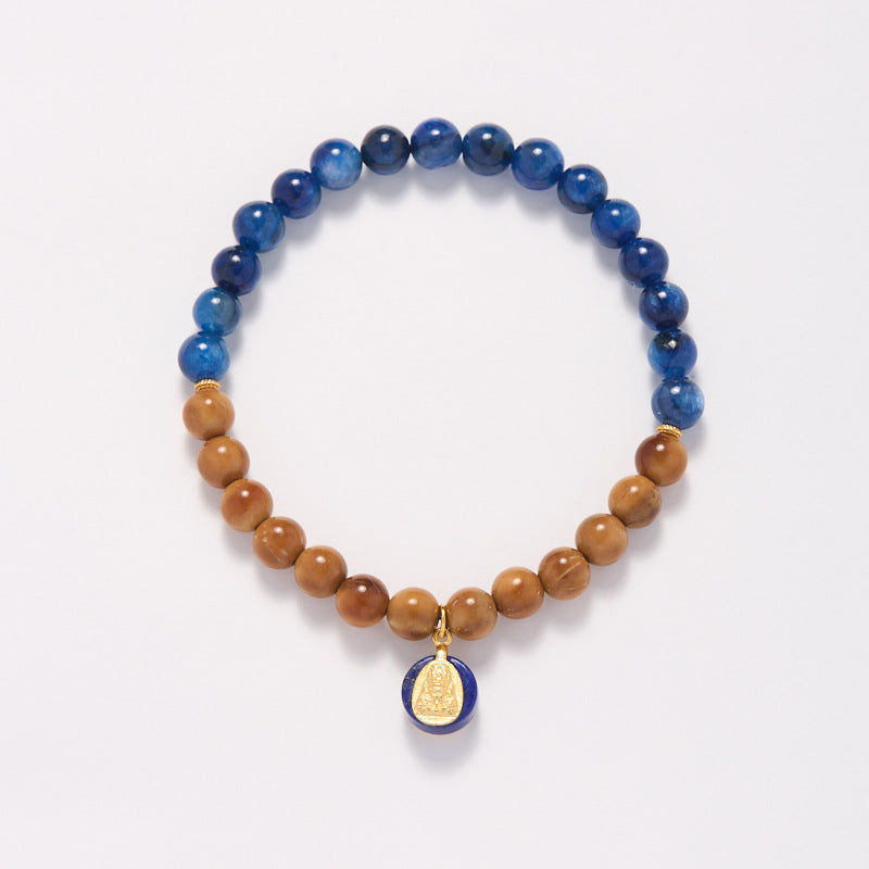 138New Chinese style Chinese style bracelet, women's natural Bodhi tiger eye stone, blue crystal