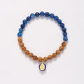 138New Chinese style Chinese style bracelet, women's natural Bodhi tiger eye stone, blue crystal