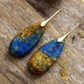 41New Bohemian Emperor Stone Water Drop Pendant Earrings, European and American Popular Jewelry Accessories