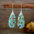 39New Bohemian Emperor Stone Water Drop Pendant Earrings Natural Stone Cross border Independent Station Jewelry