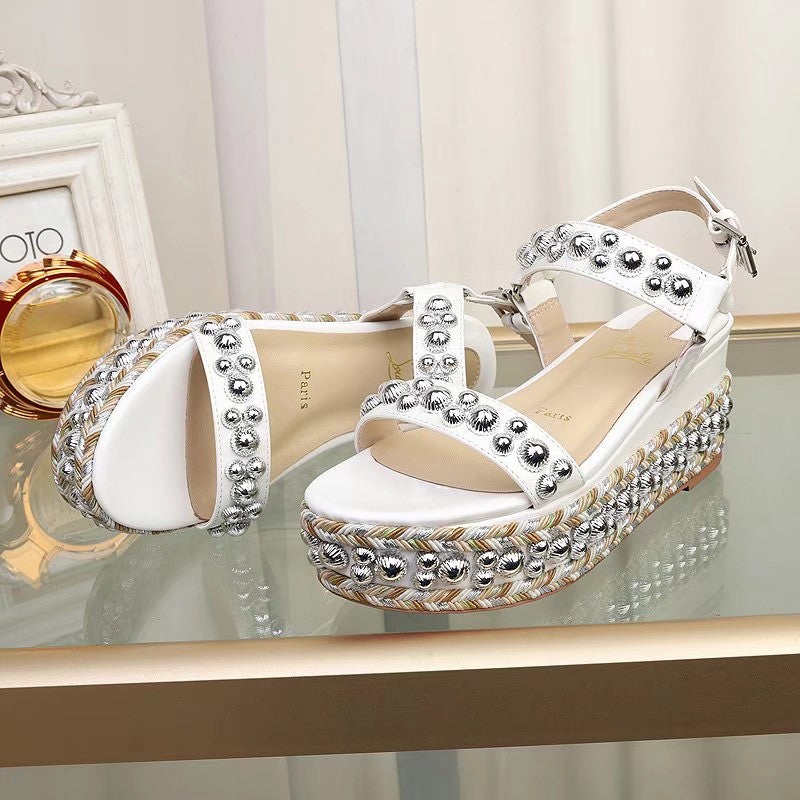 J4A49Z Popular leather High heels 6.5cm