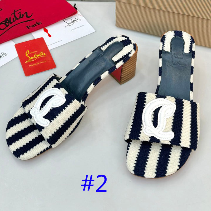 JXA9Z Popular leather + knitted heels