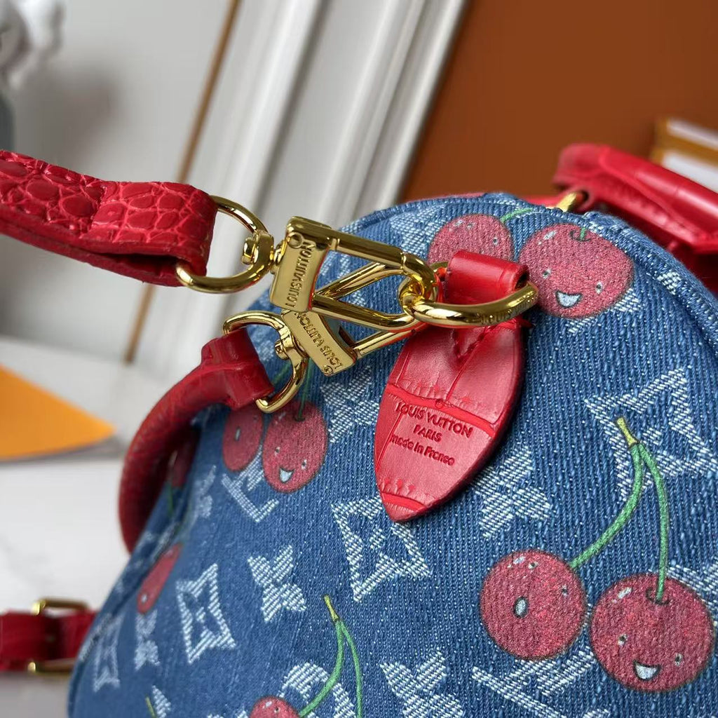 146PE57B Popular denim material+leather bag