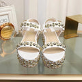 J4A49Z Popular leather High heels 6.5cm