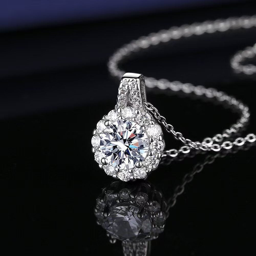 P5ZA4J Popular Moissanite Jewelry Wedding Diamond Necklaces