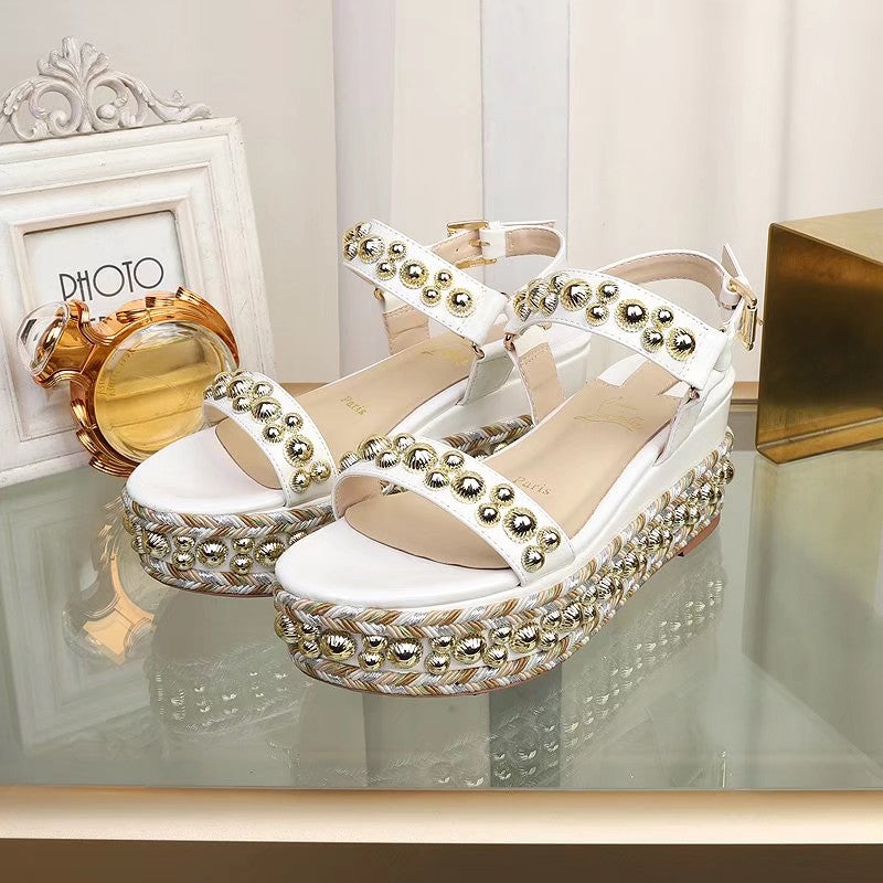 J4A49Z Popular leather High heels 6.5cm