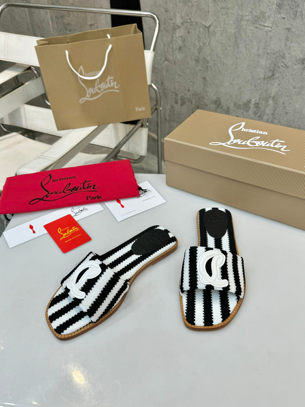JXA10Z Popular leather + knitted sandals