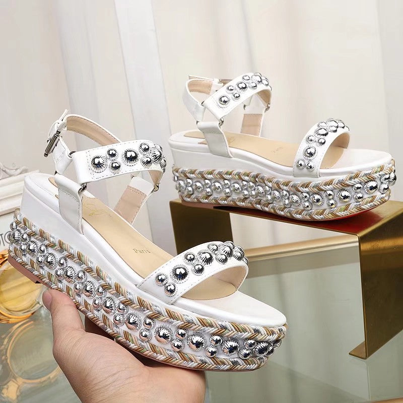 J4A49Z Popular leather High heels 6.5cm