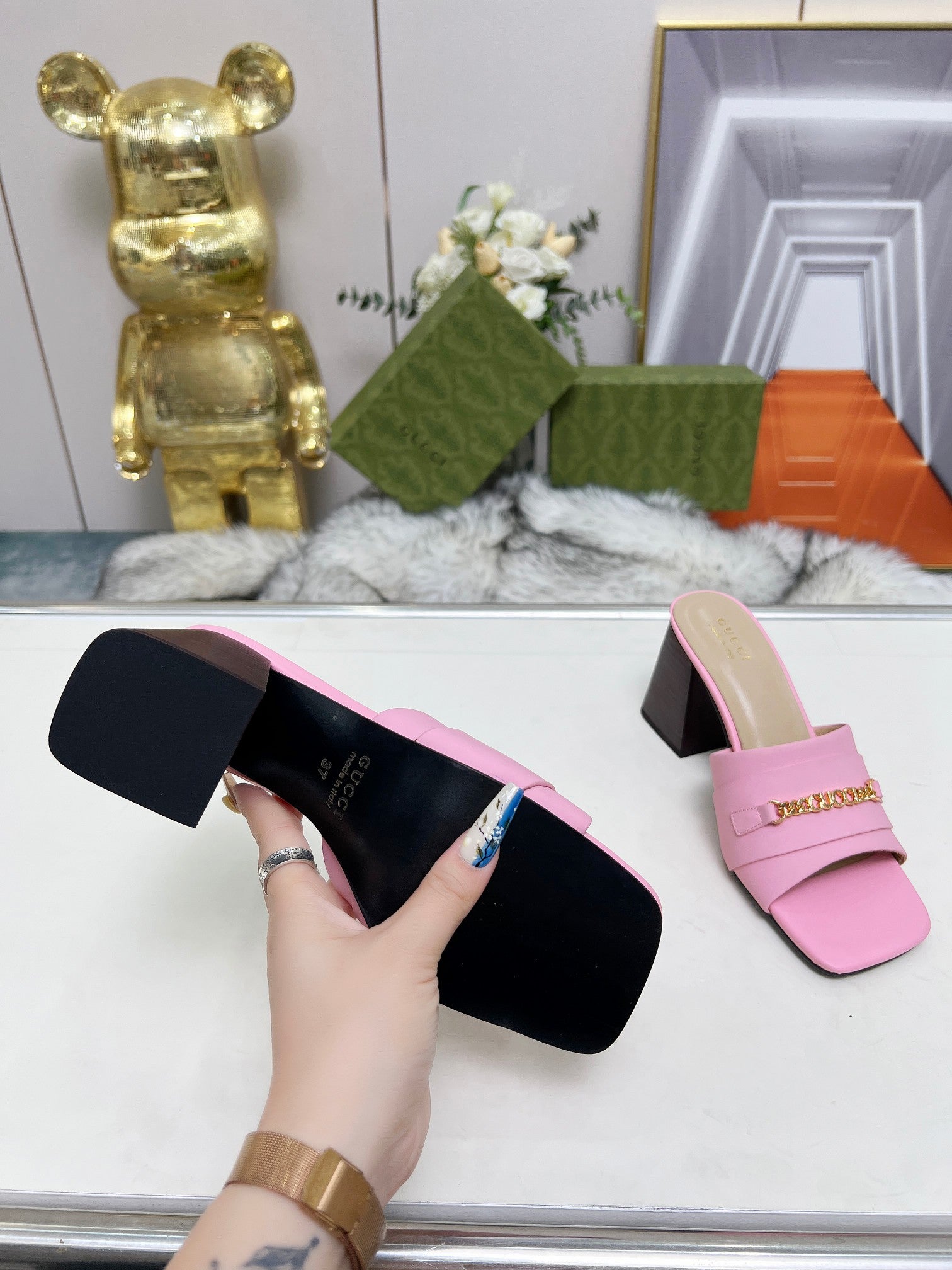 275NB11Z  Popular leather High heels