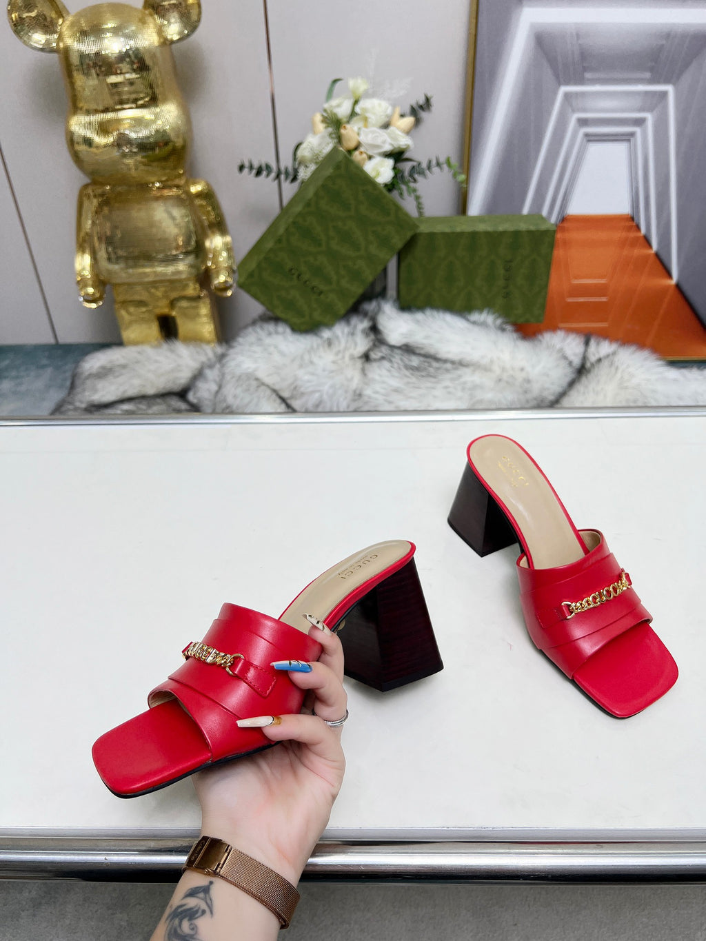 275NB11Z  Popular leather High heels