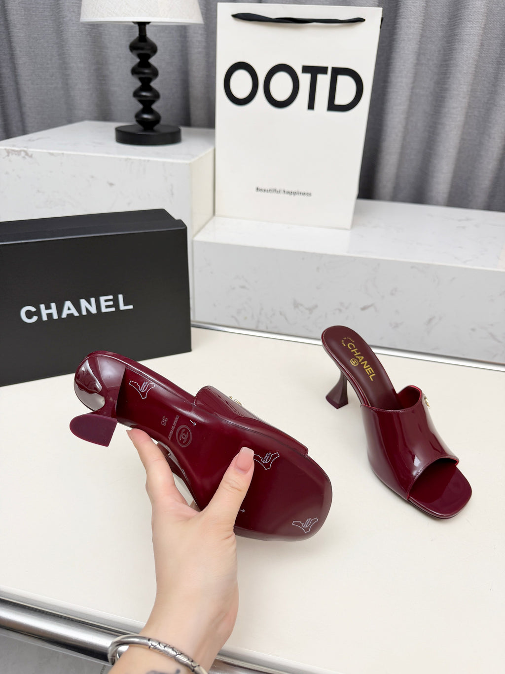 Z2X66C47 Popular leather High heels 9CM