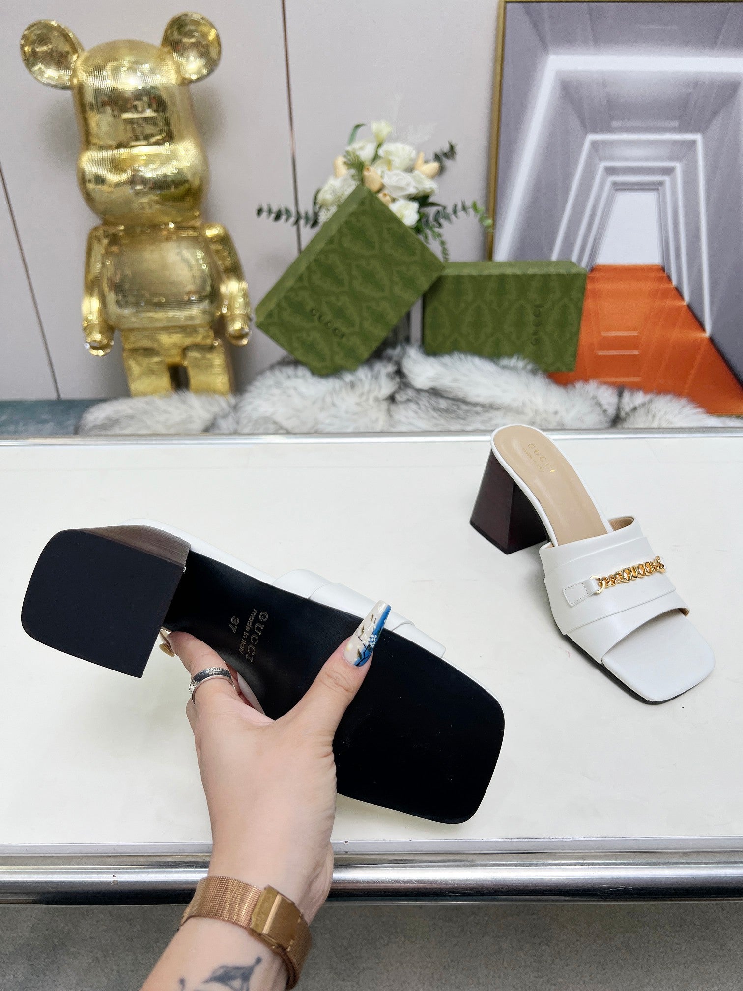 275NB11Z  Popular leather High heels