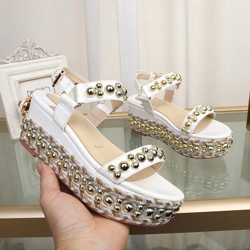 J4A49Z Popular leather High heels 6.5cm