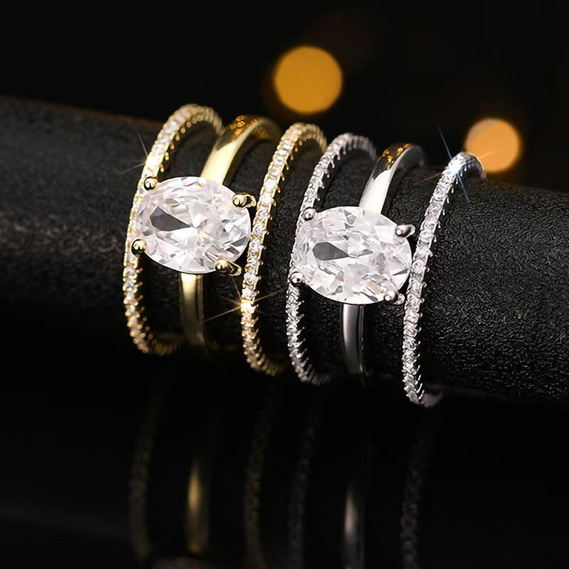 P5ZA3J Popular Moissanite Jewelry Wedding Diamond Ring