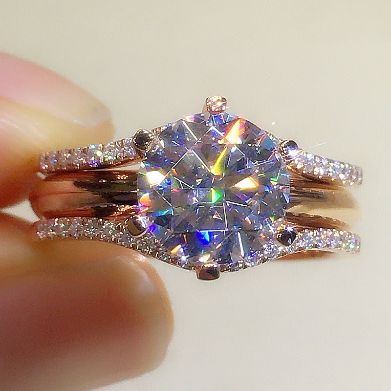 P5QA48J   Popular Moissanite Jewelry Wedding Diamond Ring