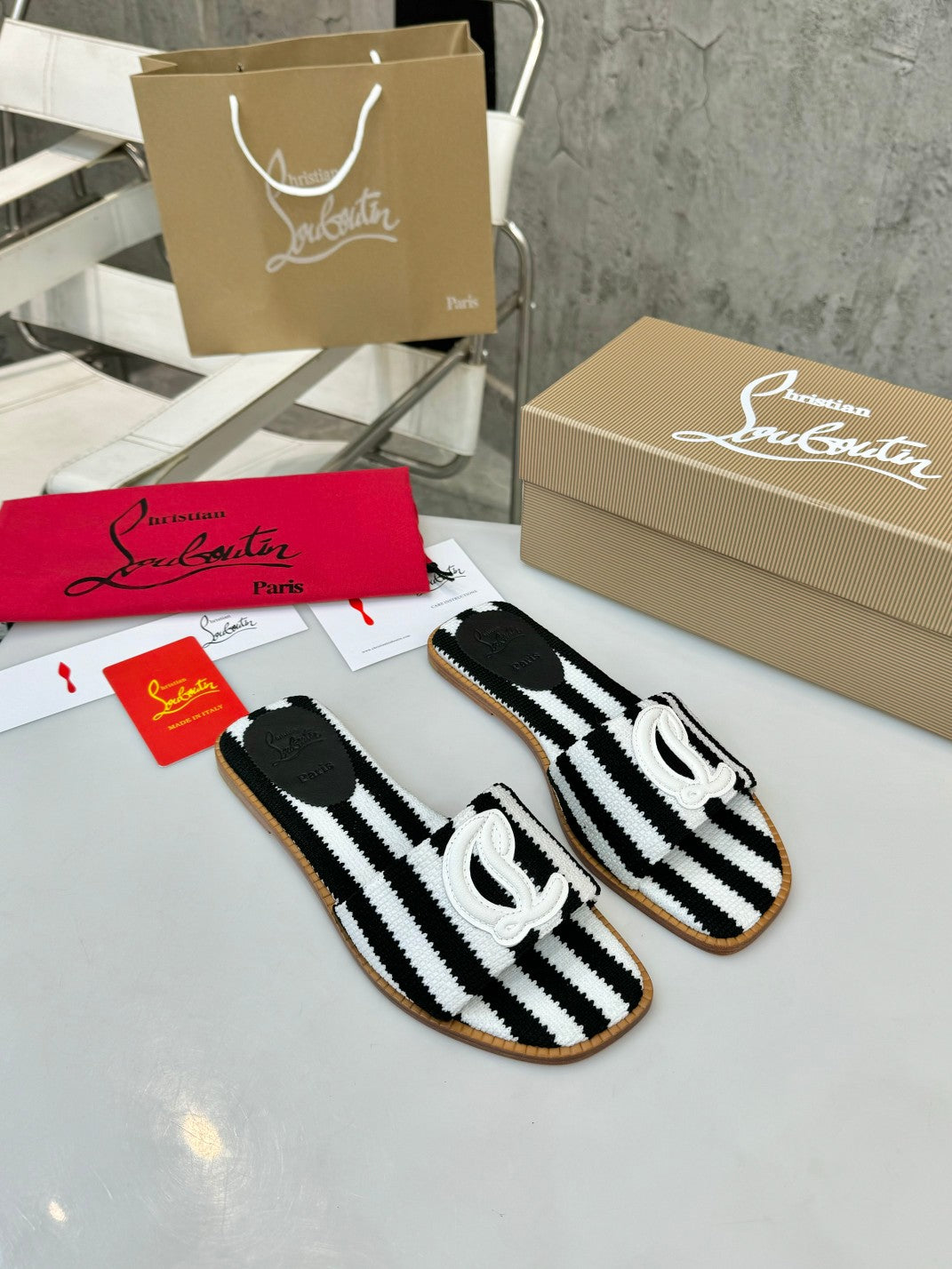 JXA10Z Popular leather + knitted sandals