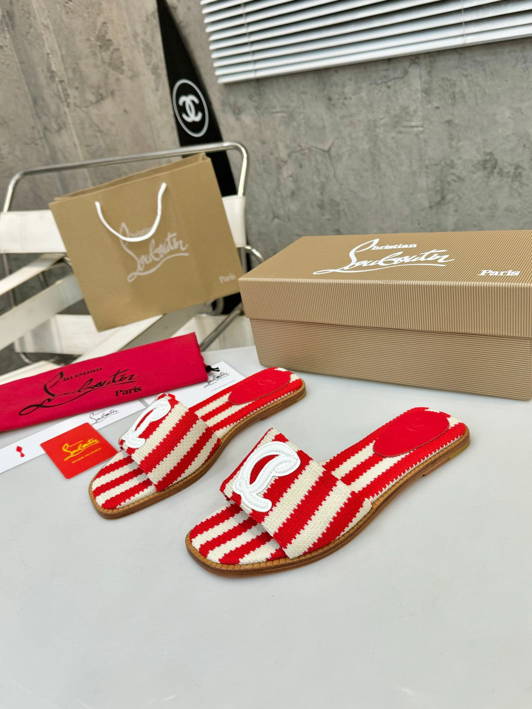 JXA10Z Popular leather + knitted sandals